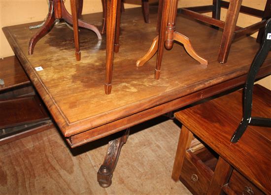 Mid Victorian mahogany square topped dining table